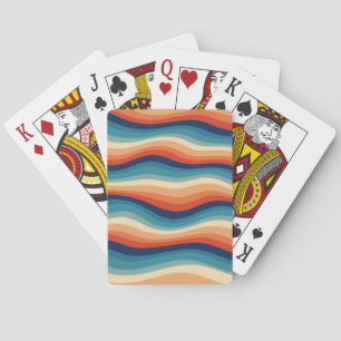 Farbenfrohe Retro-Wellen Vintage Spielkarten