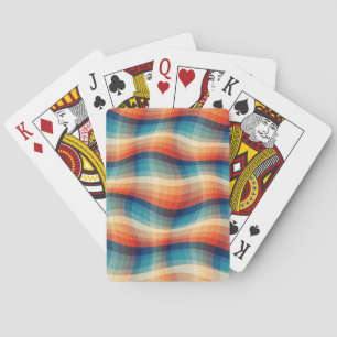 Farbenfrohe Retro-Wellen Vintage Spielkarten