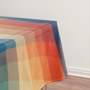 Farbenfrohe Retro-Wellen Vintage Tischdecke