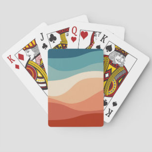 Farbenfrohe Retro-Wellendekoration Spielkarten