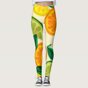 Farbenfrohe Retro Zitrus Orange l Yellow l Green Leggings