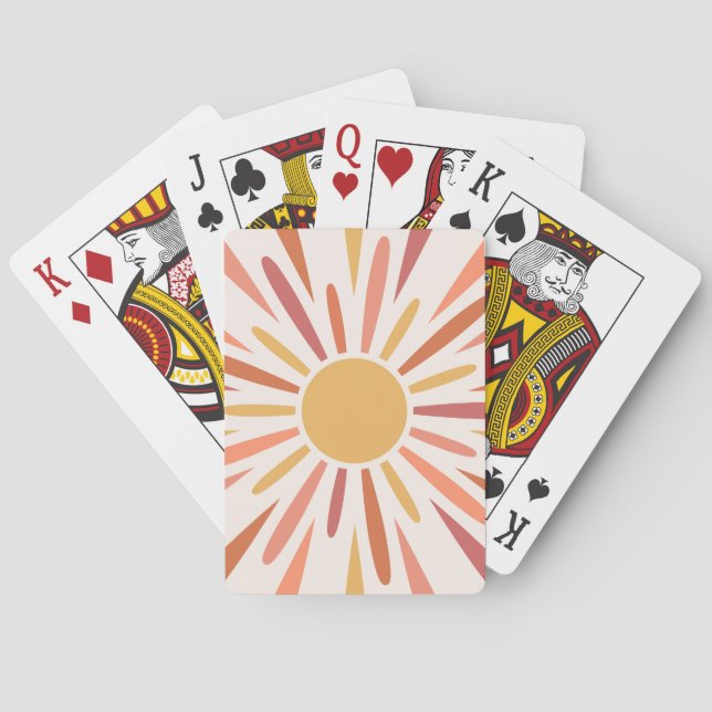 Farbenfrohe Retrodesign Spielkarten (Rückseite)