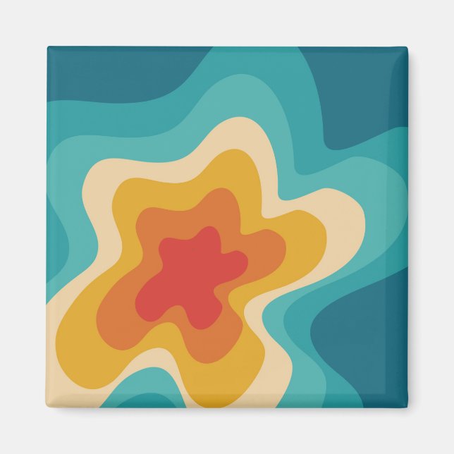 Farbenfrohe Retrostil, wirres Design Magnet (Vorne)