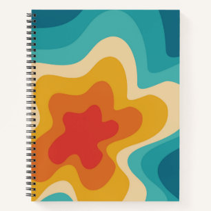 Farbenfrohe Retrostil, wirres Design Notizbuch