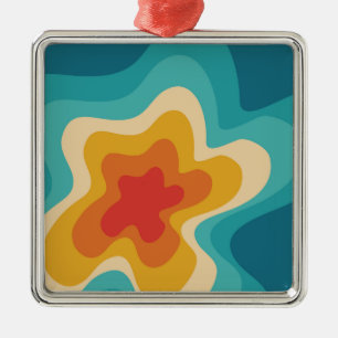 Farbenfrohe Retrostil, wirres Design Ornament Aus Metall