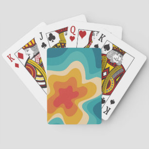 Farbenfrohe Retrostil, wirres Design Spielkarten