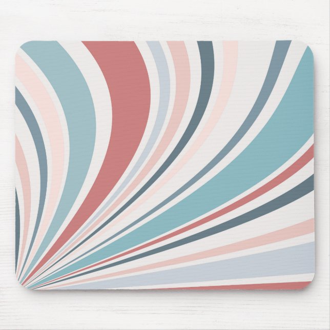 Farbenfrohe Retrovibes in Rosa, Blau und Grau Mousepad (Vorne)
