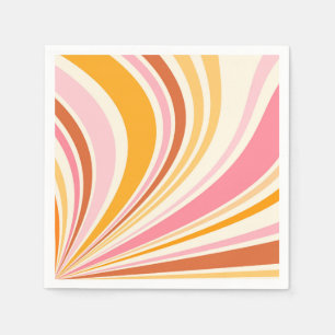 Farbenfrohe Retrovibes Serviette