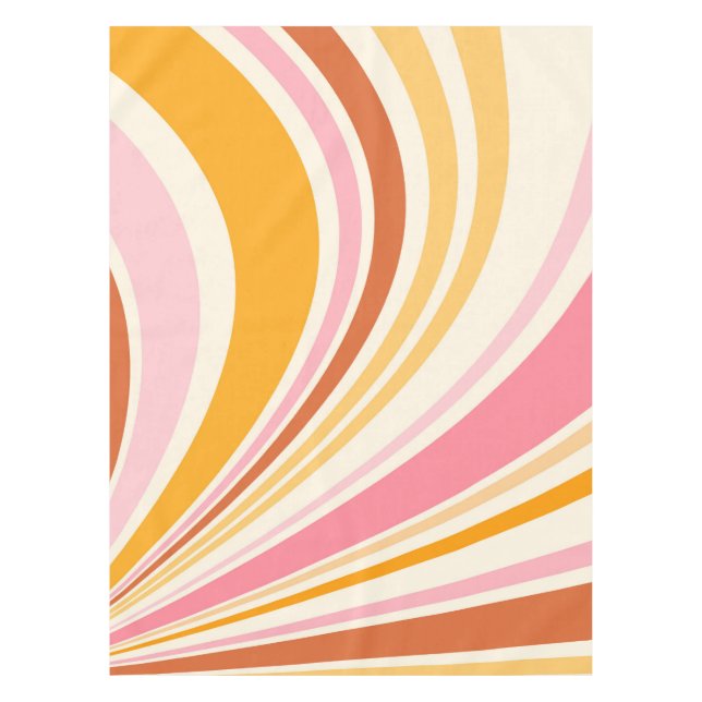 Farbenfrohe Retrovibes Tischdecke (Vorderseite)