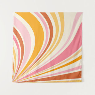 Farbenfrohe Retrovibes Wandteppich