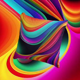 Farbenfrohe Retrowellen Akzent Kissen