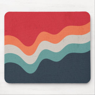Farbenfrohe, Retrowellen im Retrostil Mousepad