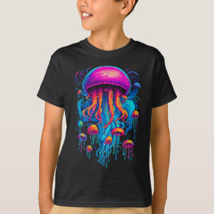 Farbenfrohe Rhapsodie: Quallen in kosmischer Harmo T-Shirt