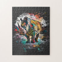 Farbenfrohe Rhinozeros! | Schwarze Schwierigkeit