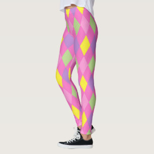 Farbenfrohe Rhombusse Geometric Harlequin Karneval Leggings