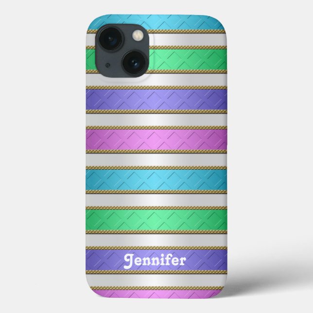 Farbenfrohe Ribbons Personalisierte Kunst Case-Mate iPhone Hülle (Rückseite)