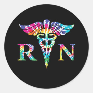Farbenfrohe RN-Gefärbte Krawatte Runder Aufkleber