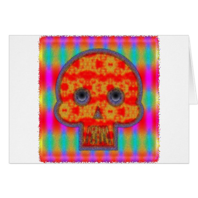 Farbenfrohe Robot Skull Painting (Vorderseite (Horizontal))