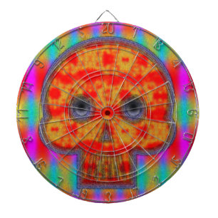 Farbenfrohe Robot Skull Painting Dartscheibe