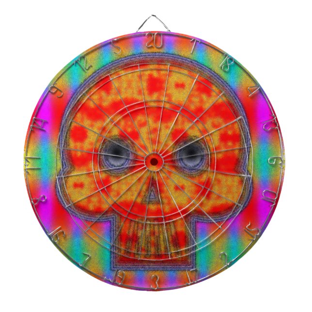 Farbenfrohe Robot Skull Painting Dartscheibe (vorne)