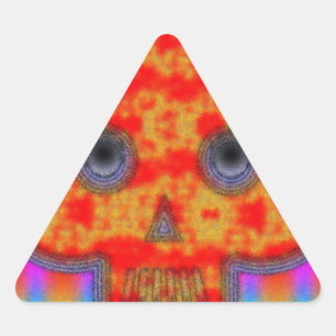 Farbenfrohe Robot Skull Painting Dreieckiger Aufkleber