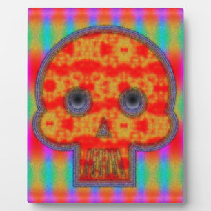 Farbenfrohe Robot Skull Painting Fotoplatte