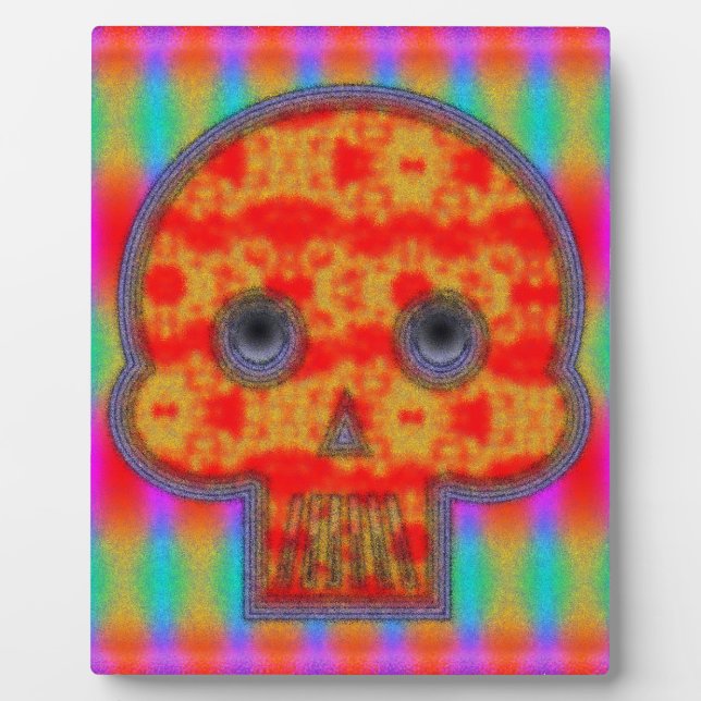 Farbenfrohe Robot Skull Painting Fotoplatte (Vorderseite)