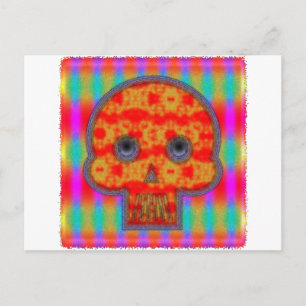 Farbenfrohe Robot Skull Painting Postkarte