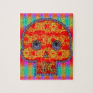 Farbenfrohe Robot Skull Painting Puzzle