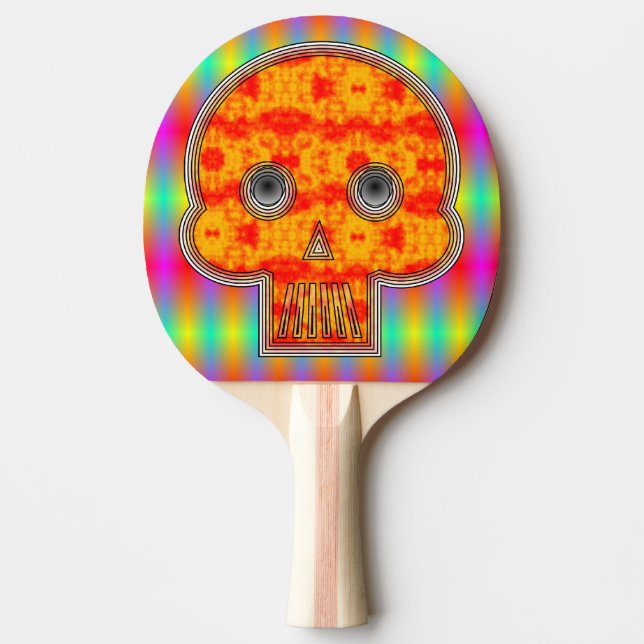 Farbenfrohe Robot Skull Tischtennis Schläger (Vorderseite)