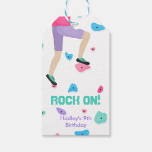 Farbenfrohe Rock Climbing Party Gift Tags Geschenkanhänger