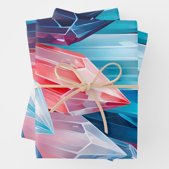 Farbenfrohe Rock Crystal Art Wrapping Paper Sheets Geschenkpapier Set (Von Creator hochgeladen)