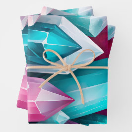 Farbenfrohe Rock Crystal Art Wrapping Paper Sheets Geschenkpapier Set