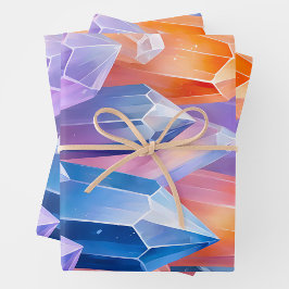 Farbenfrohe Rock Crystal Art Wrapping Paper Sheets Geschenkpapier Set