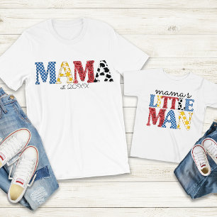 Farbenfrohe Rodeo Mamas kleine Mann Mama Son Match Kleinkind T-shirt