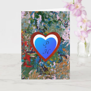 Farbenfrohe Romantische Herzen Valentine Grußkarte Karte