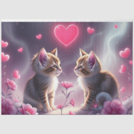 Farbenfrohe romantische Katzen - Tissue Paper Seidenpapier
