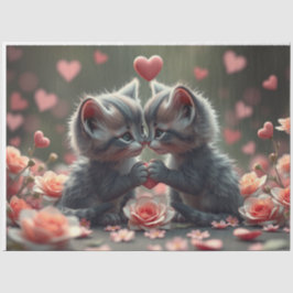 Farbenfrohe romantische Katzen - Tissue Paper Seidenpapier