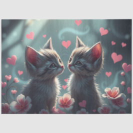 Farbenfrohe romantische Katzen - Tissue Paper Seidenpapier