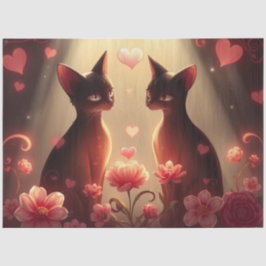 Farbenfrohe romantische Katzen - Tissue Paper Seidenpapier