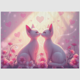 Farbenfrohe romantische Katzen - Tissue Paper Seidenpapier