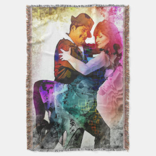 Farbenfrohe romantische Tango Tänzer in Liebe Decke