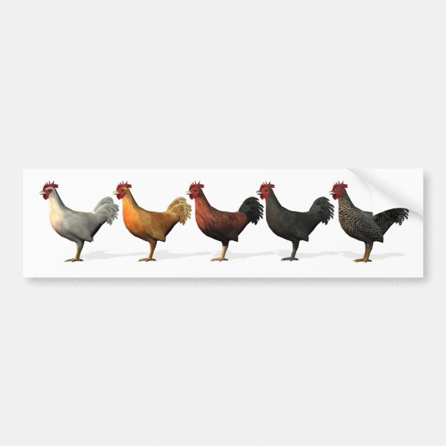 Farbenfrohe Rooster Autoaufkleber (Vorne)