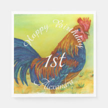 Farbenfrohe Rooster Happy Brthday
