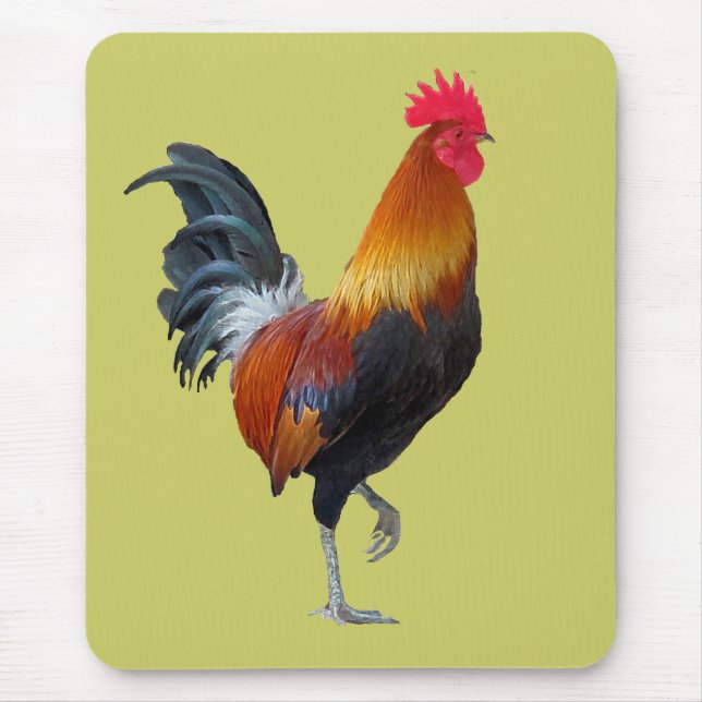 Farbenfrohe Rooster-Mousepad Mousepad (Vorne)