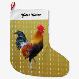 Farbenfrohe Rooster Weihnachts-Strumpf Großer Weihnachtsstrumpf