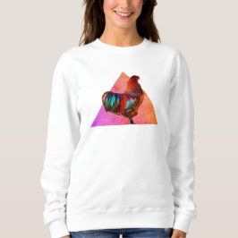 Farbenfrohe Roosterfotografie Print Sweatshirt