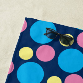 Farbenfrohe rosa Aqua und gelbes Zirkularmuster Strandtuch