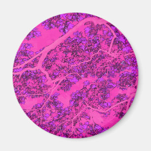 Farbenfrohe rosa Bäume Magnet