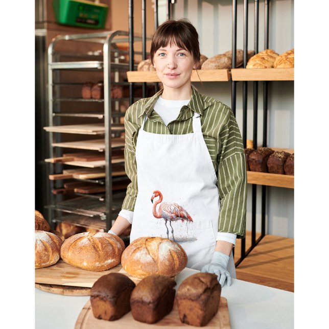 Farbenfrohe rosa Flamingo, anpassbar Schürze (Von Creator hochgeladen)